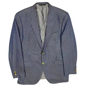Coppley 1881 Blazer Iridescente Wool Sport Coat Birdseye Blue 46L